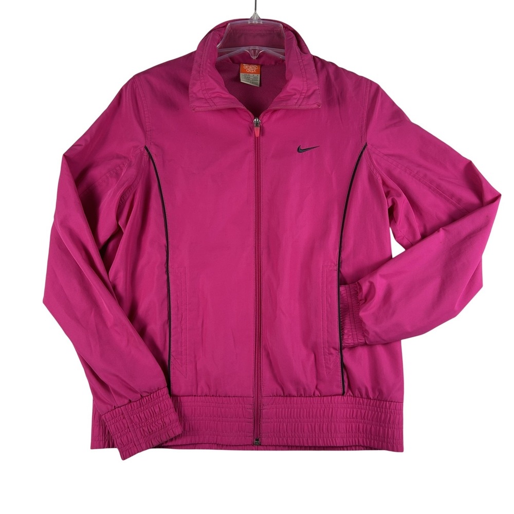 Vintage‎ Nike Windbreaker Jacket Womens Large Full Zip Mesh Lined Athletic Y2K